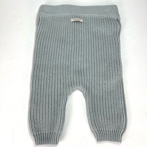Donsje Amsterdam Organic Cotton Knit Baby Joggers sz 3-6 months Foggy Blue Cute